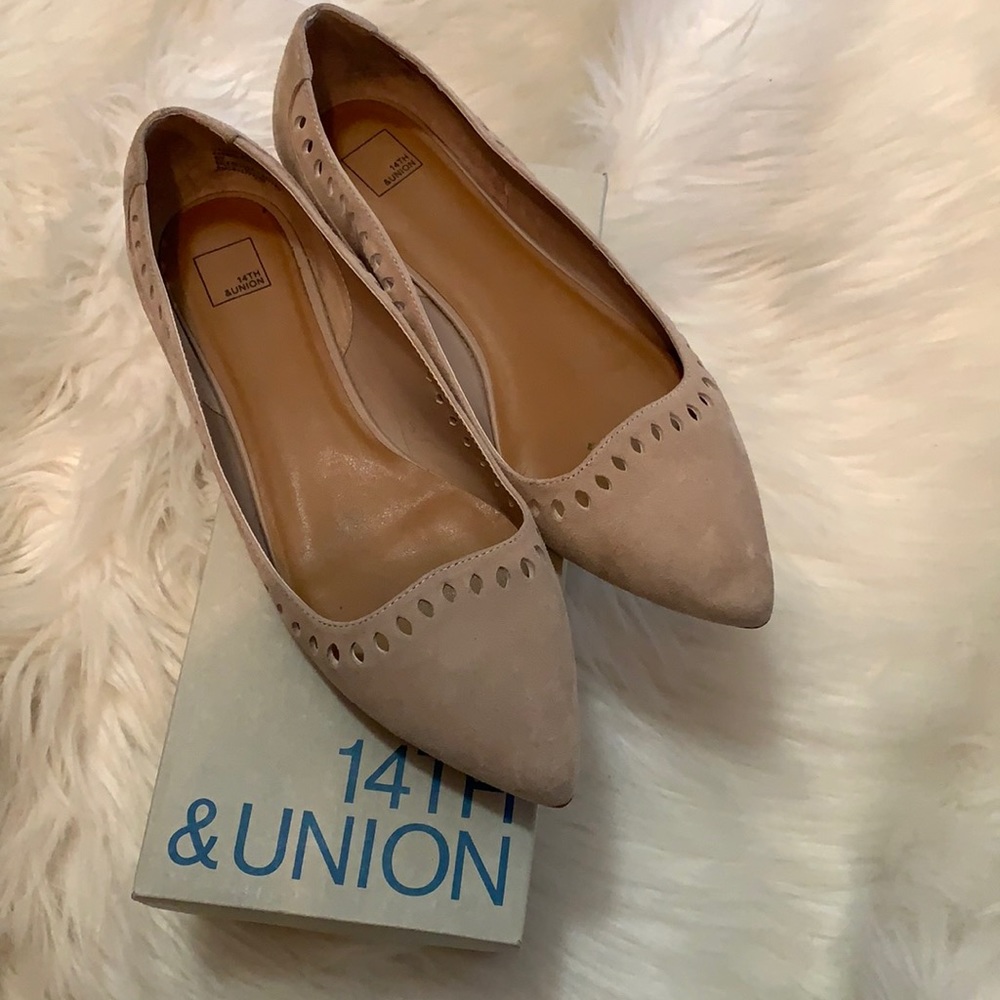 14th & Union Women’s Suede Dusty Rose flats, Size 8M